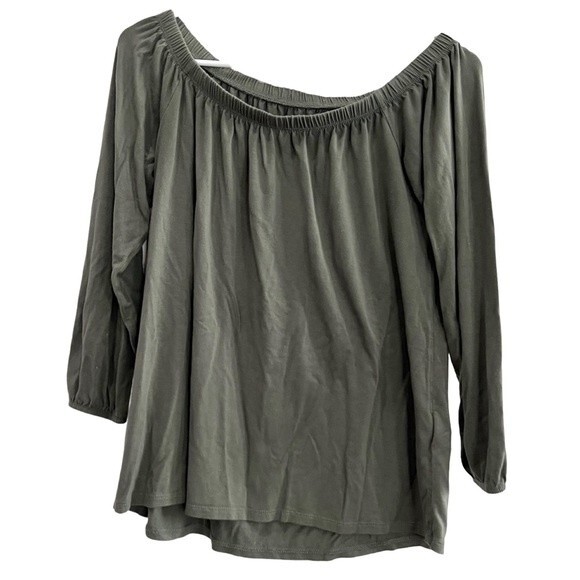 Hollister olive green on or off shoulder top size medium - Picture 3 of 6
